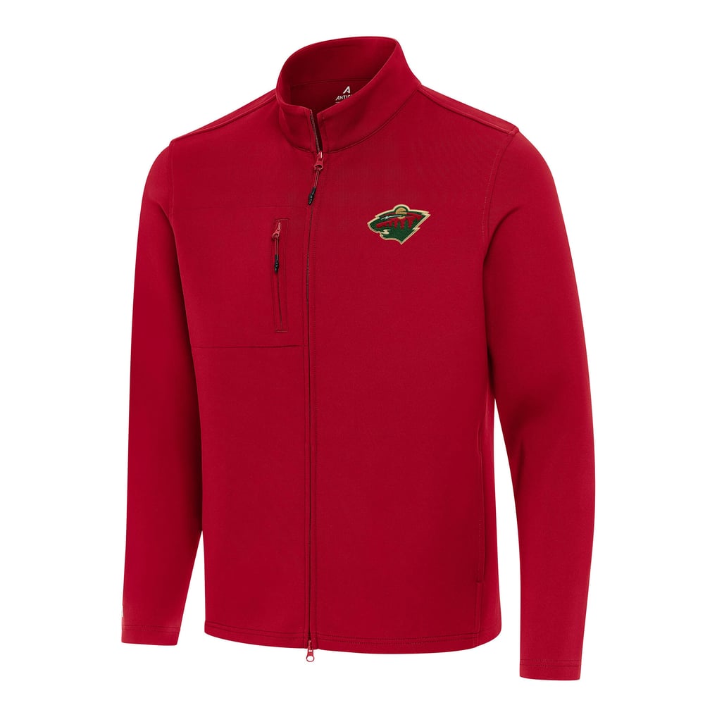 Minnesota Wild Antigua Objection Double Peached Full-Zip Jacket - Red