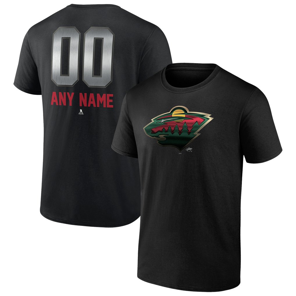Minnesota Wild Personalized Midnight Mascot Logo T-Shirt - Black