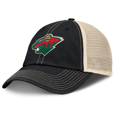Minnesota Wild Fanatics Rival Trucker Adjustable Hat - Black/Natural
