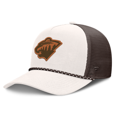  Minnesota Wild Fanatics Level Up Bronco Rope A-Frame Trucker Adjustable Hat - Cream/Brown