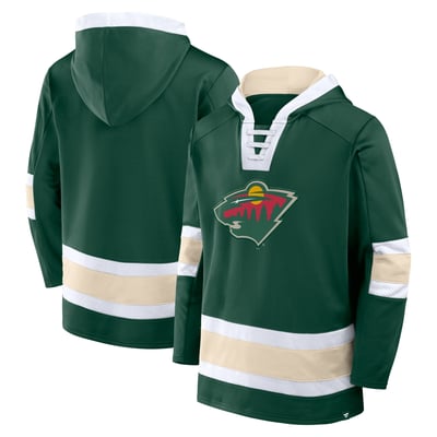  Minnesota Wild Fanatics Inside Line Fleece Pullover Hoodie- Green