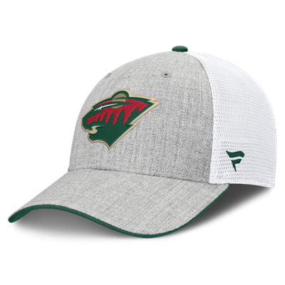 Minnesota Wild Fanatics Structured Trucker Adjustable Hat - Heather Gray/White