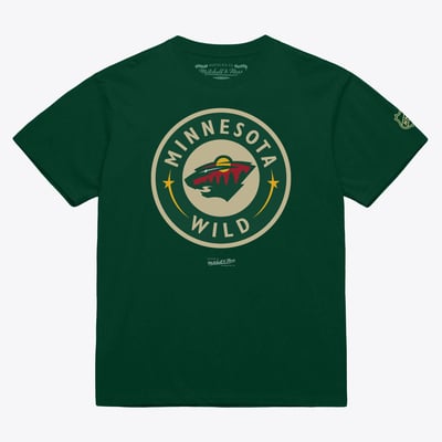Minnesota Wild Mitchell & Ness Core Current Logo T-Shirt - Green