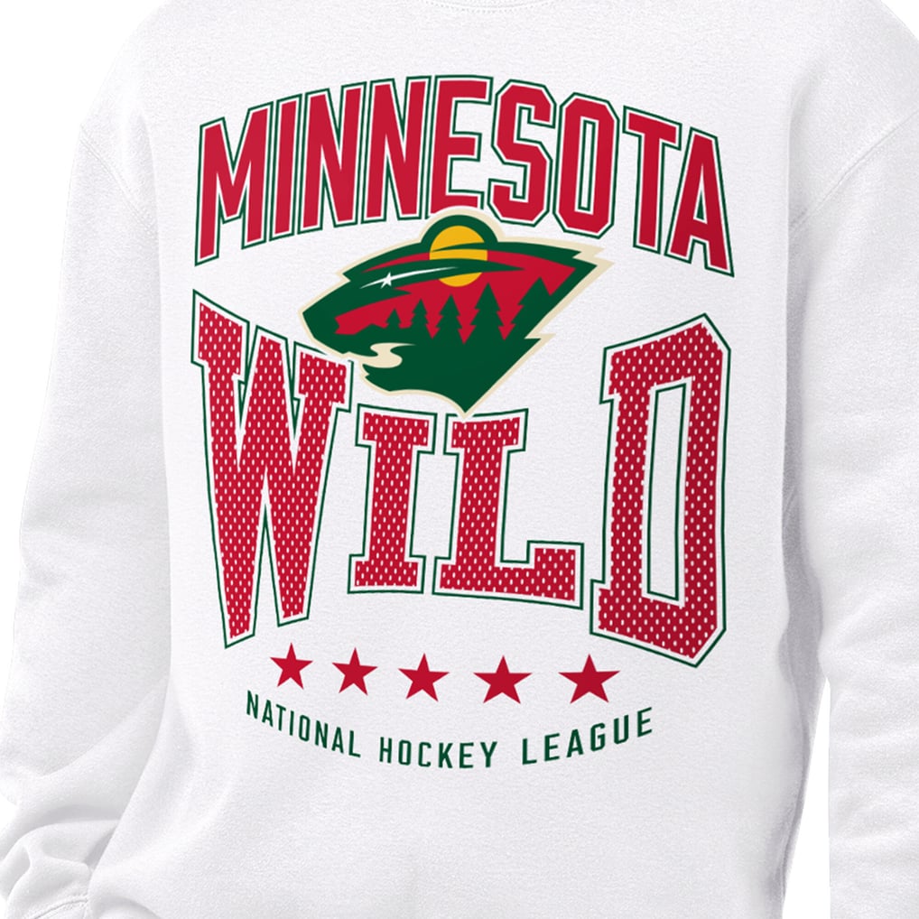 Minnesota Wild Starter Center Squeeze Tri-Blend Fleece Sweatshirt - White