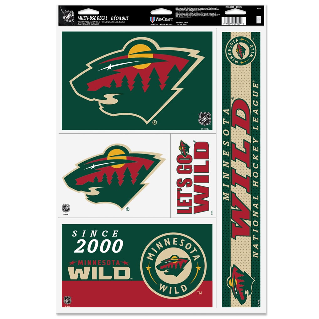 Minnesota Wild WinCraft Primary 11'' x 17'' Multi-Use Decal Sheet