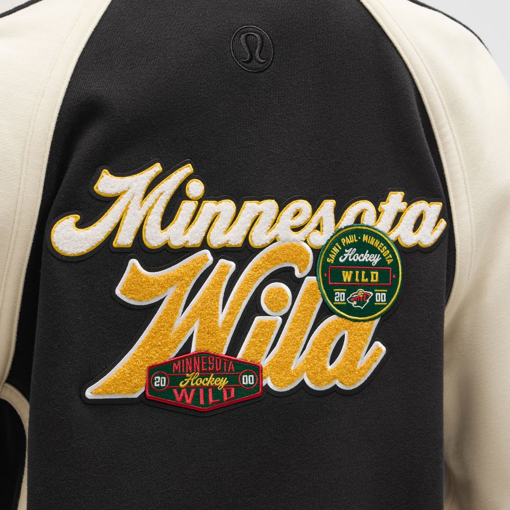 Minnesota Wild lululemon Women's Scuba Oversized Full-Snap Varsity Jacket - Black