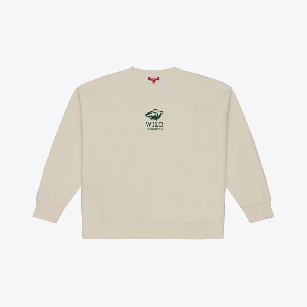 Minnesota Wild Mitchell & Ness Women's Core Essentials Sweatshirt - Cream
