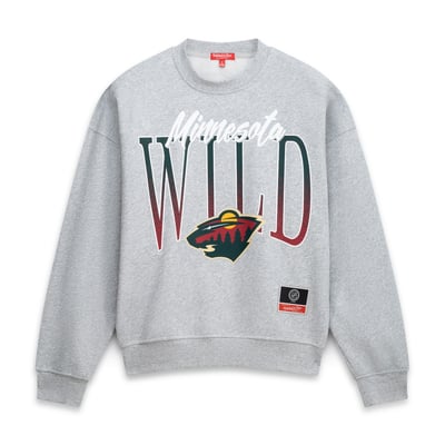  Minnesota Wild Mitchell & Ness Women's Hockey Night Sweatshirt - Heather Gray