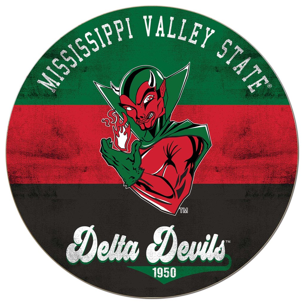 Mississippi Valley State Delta Devils 20'' x 20'' Retro Logo Circle Sign