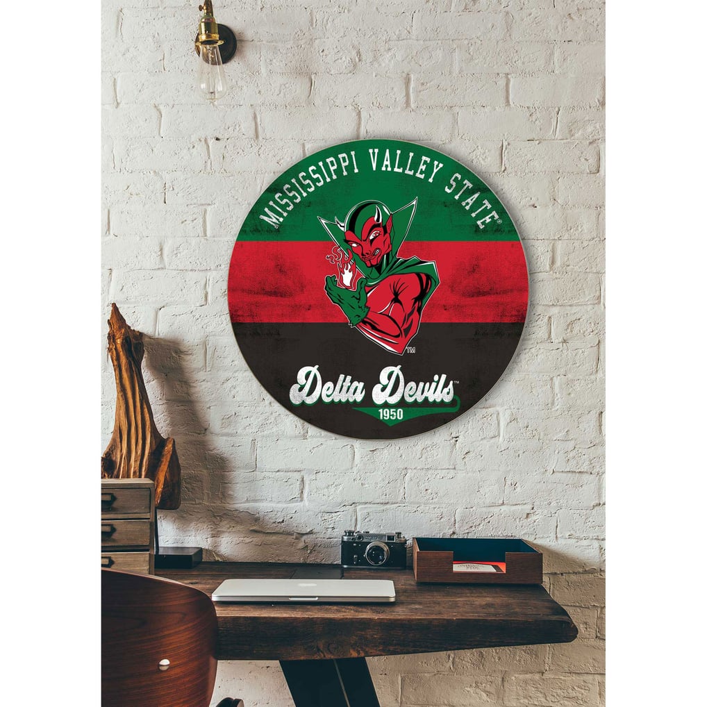 Mississippi Valley State Delta Devils 20'' x 20'' Retro Logo Circle Sign
