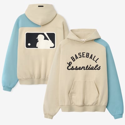 Fear of God x MLB Raglan Sport Hoodie - Sand/Blue Fog