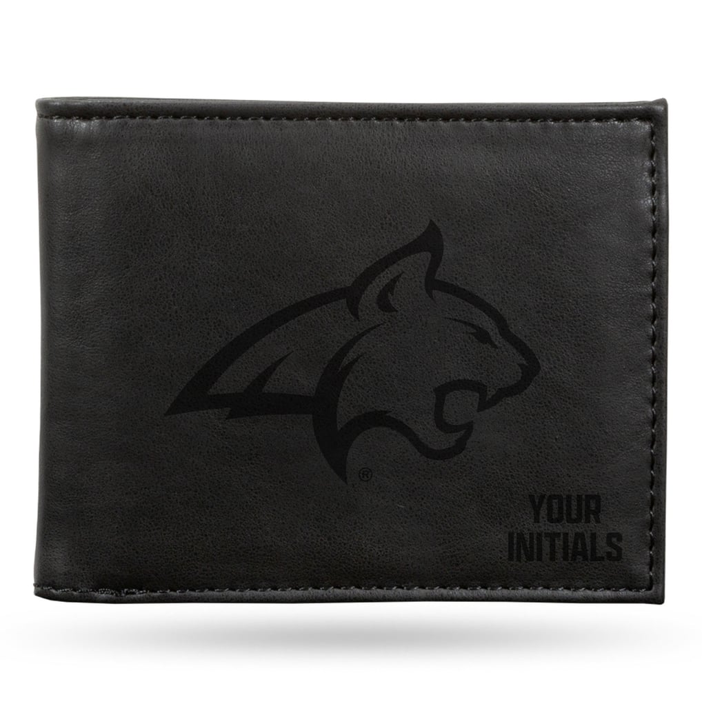 Montana State Bobcats Personalized Billfold Wallet - Black