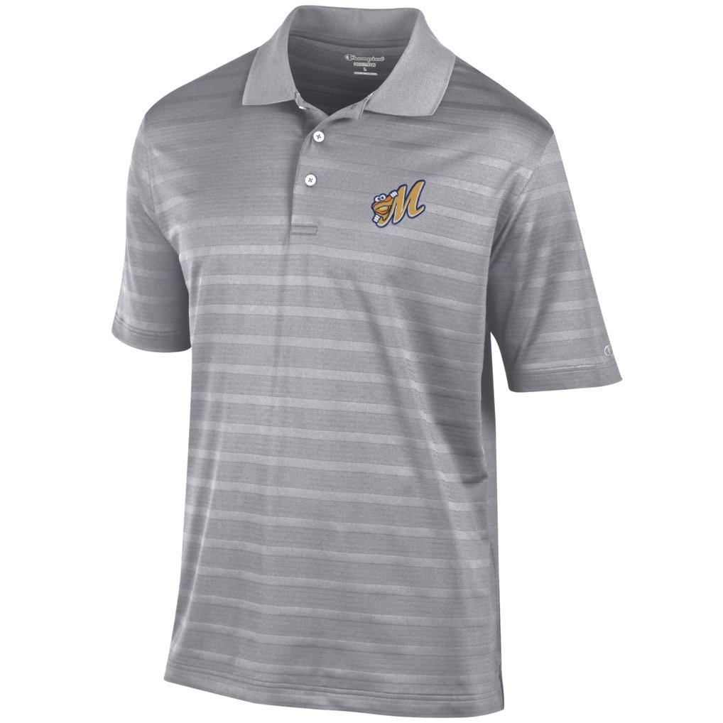  Montgomery Biscuits Champion Textured Solid Polo - Gray