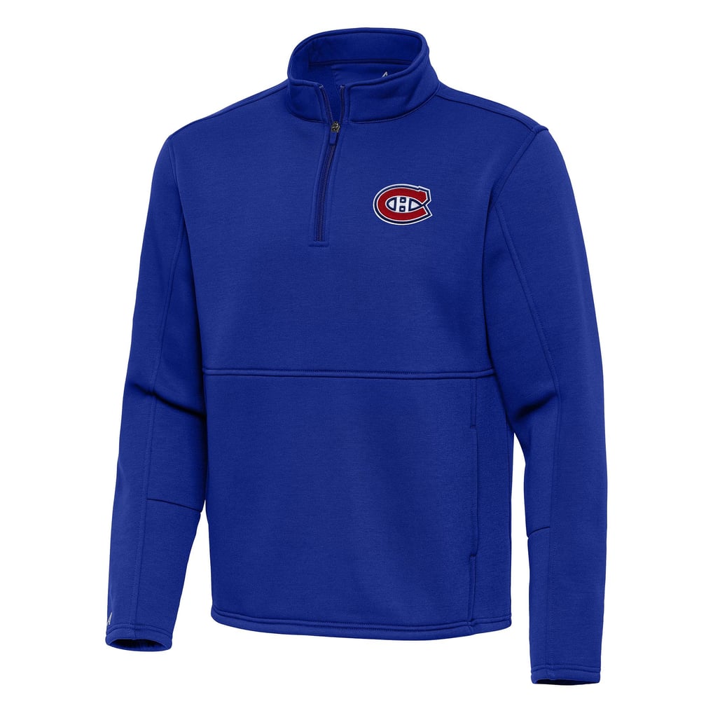 Montreal Canadiens Antigua Twist Quarter-Zip Pullover Jacket - Blue