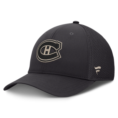 Montreal Canadiens Fanatics Road Meshback Stretch Hat - Charcoal