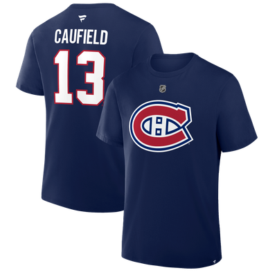 Cole Caufield Montreal Canadiens Fanatics Authentic Stack Name & Number T-Shirt - Navy