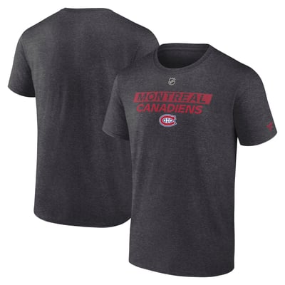  Montreal Canadiens Fanatics Authentic Pro Core Primary T-Shirt - Heather Charcoal