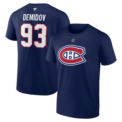 Ivan Demidov Montreal Canadiens Fanatics Authentic Stack Name & Number T-Shirt - Navy