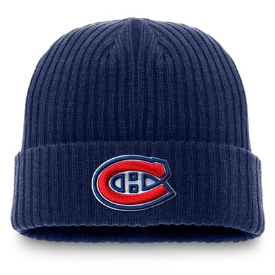  Montreal Canadiens Fanatics Core Primary Logo Cuffed Knit Hat - Navy