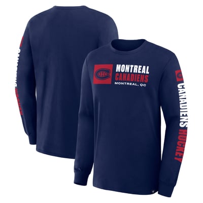 Montreal Canadiens Fanatics Goal Crease Legacy Long Sleeve T-Shirt - Navy