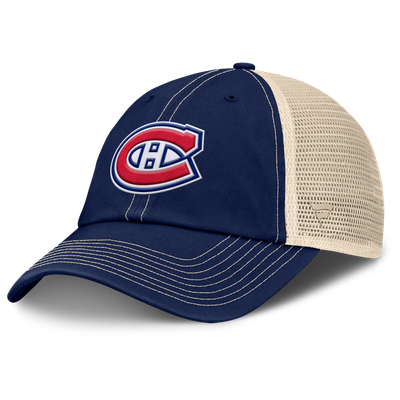 Montreal Canadiens Fanatics Rival Trucker Adjustable Hat - Navy/Natural