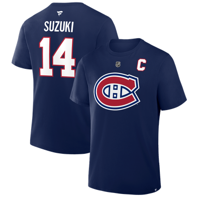 Nick Suzuki Montreal Canadiens Fanatics Authentic Stack Name & Number T-Shirt - Navy
