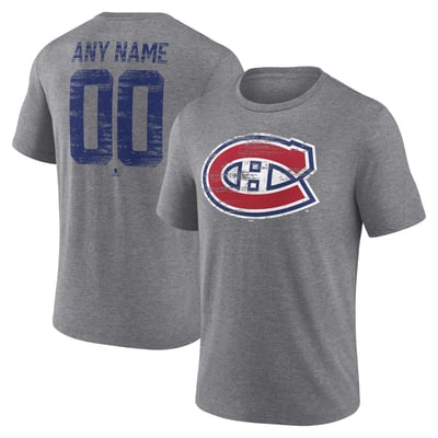 Montreal Canadiens Heritage Custom Tri-Blend T-Shirt - Gray