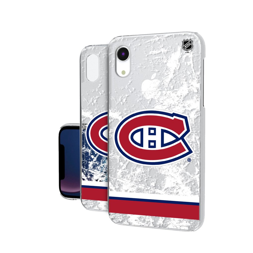 Montreal Canadiens iPhone Stripe Clear Ice Case