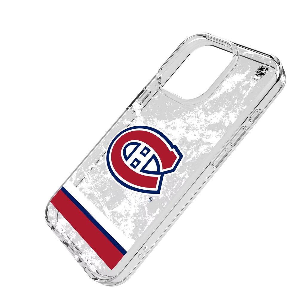 Montreal Canadiens iPhone Stripe Clear Ice Case