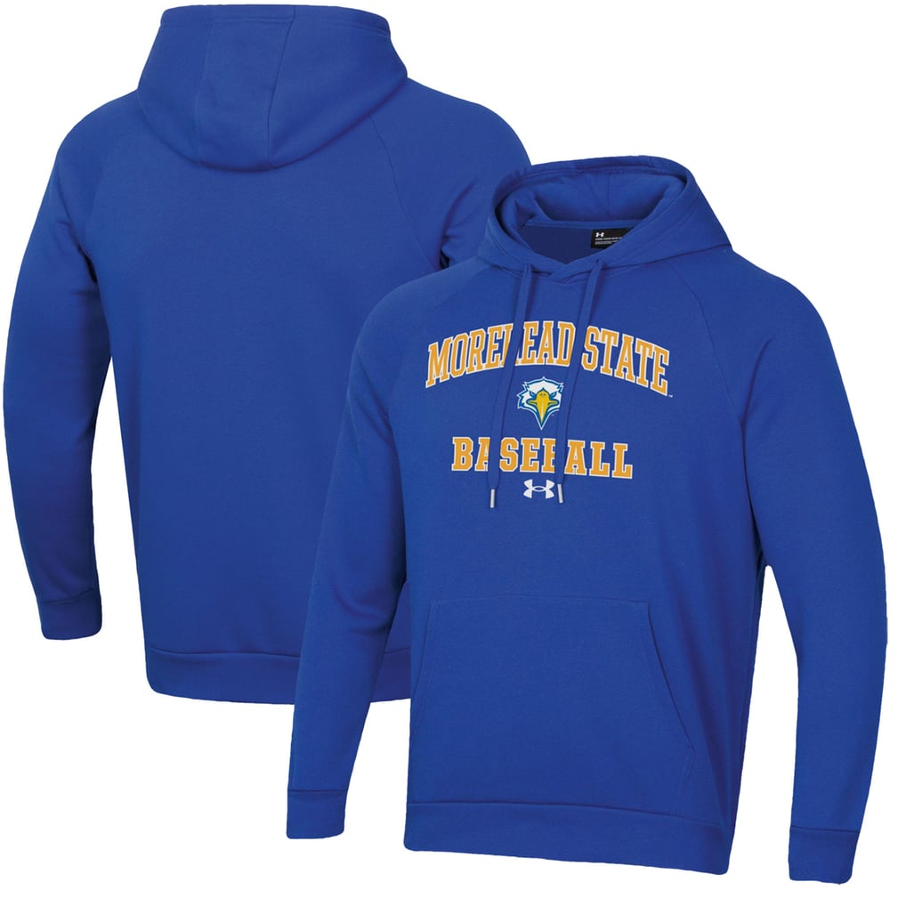  Morehead State Eagles Under Armour All Day Arch Fleece Baseball Raglan Pullover Hoodie - Blue