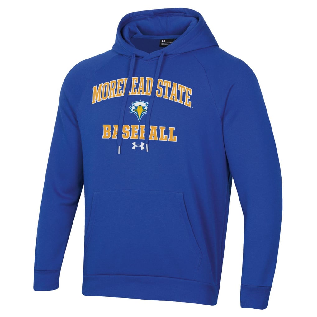  Morehead State Eagles Under Armour All Day Arch Fleece Baseball Raglan Pullover Hoodie - Blue