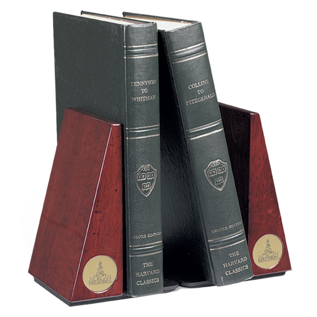 Morgan State Bears Rosewood Bookends - Gold