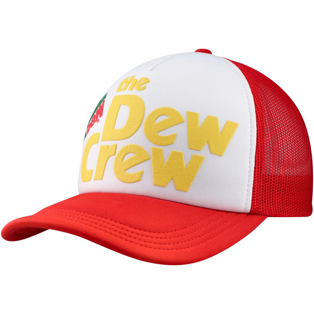 Mountain Dew Dew Crew Foam Trucker Adjustable Hat - White/Red