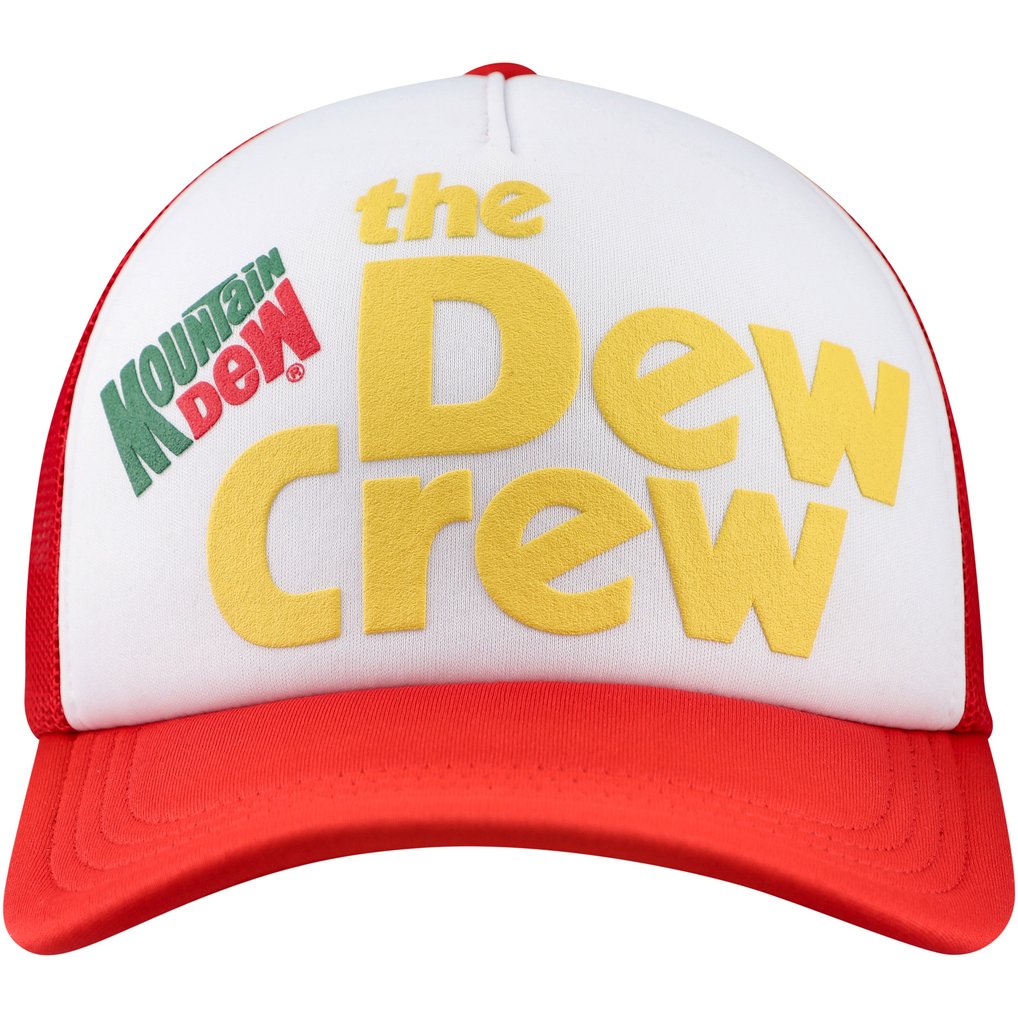 Mountain Dew Dew Crew Foam Trucker Adjustable Hat - White/Red