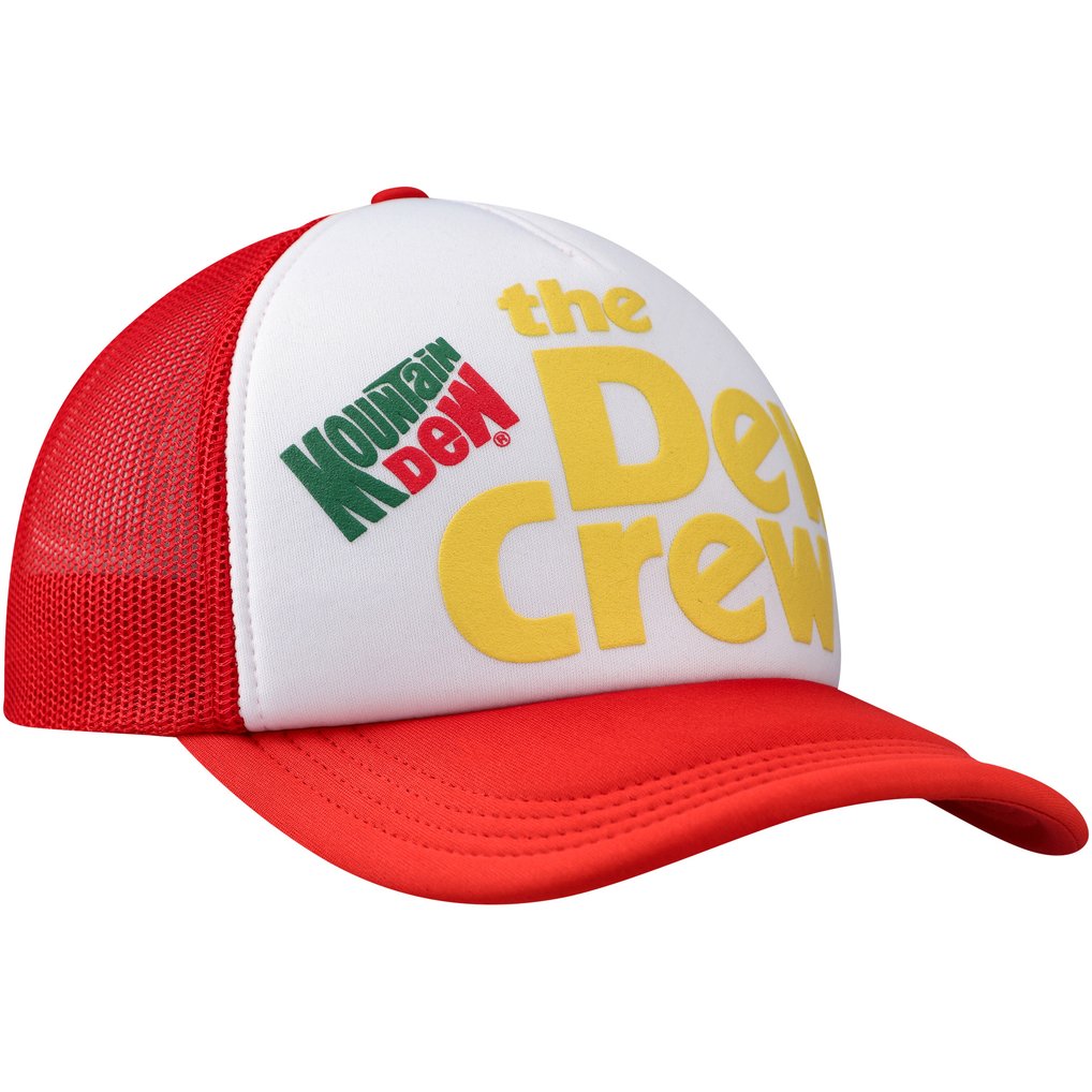Mountain Dew Dew Crew Foam Trucker Adjustable Hat - White/Red