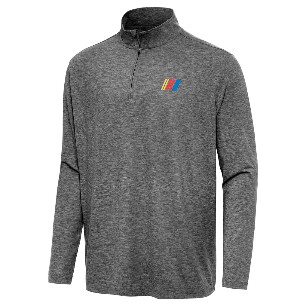 NASCAR Merchandise Antigua Hunk Quarter-Zip Pullover Top - Heather Black