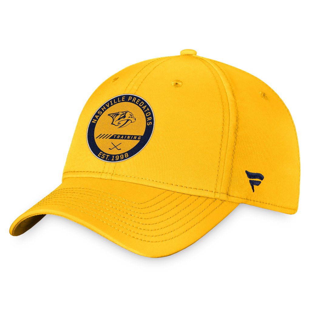 Nashville Predators Fanatics 2022 Authentic Pro Training Camp Flex Hat - Gold