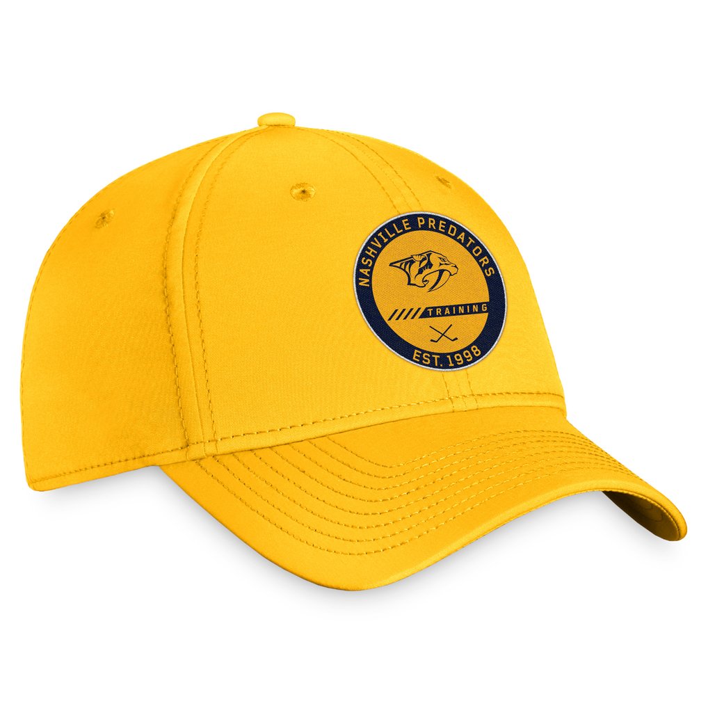 Nashville Predators Fanatics 2022 Authentic Pro Training Camp Flex Hat - Gold