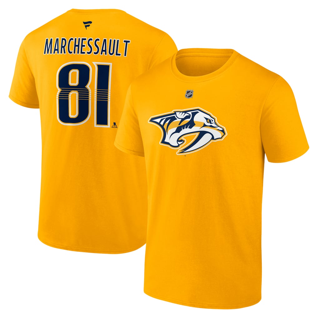 Jonathan Marchessault Nashville Predators Fanatics Authentic Stack Name & Number T-Shirt - Gold