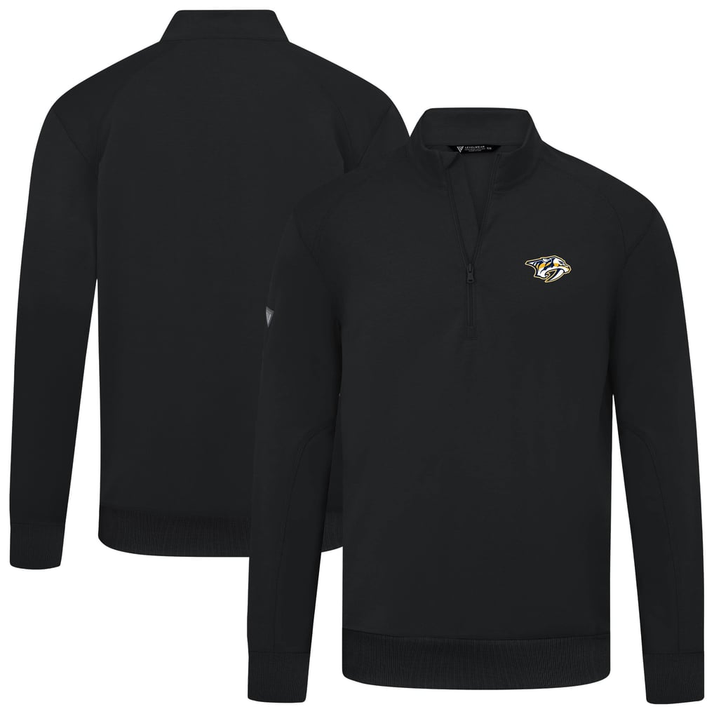 Nashville Predators Levelwear Upright Tri-Blend Quarter-Zip Pullover - Black