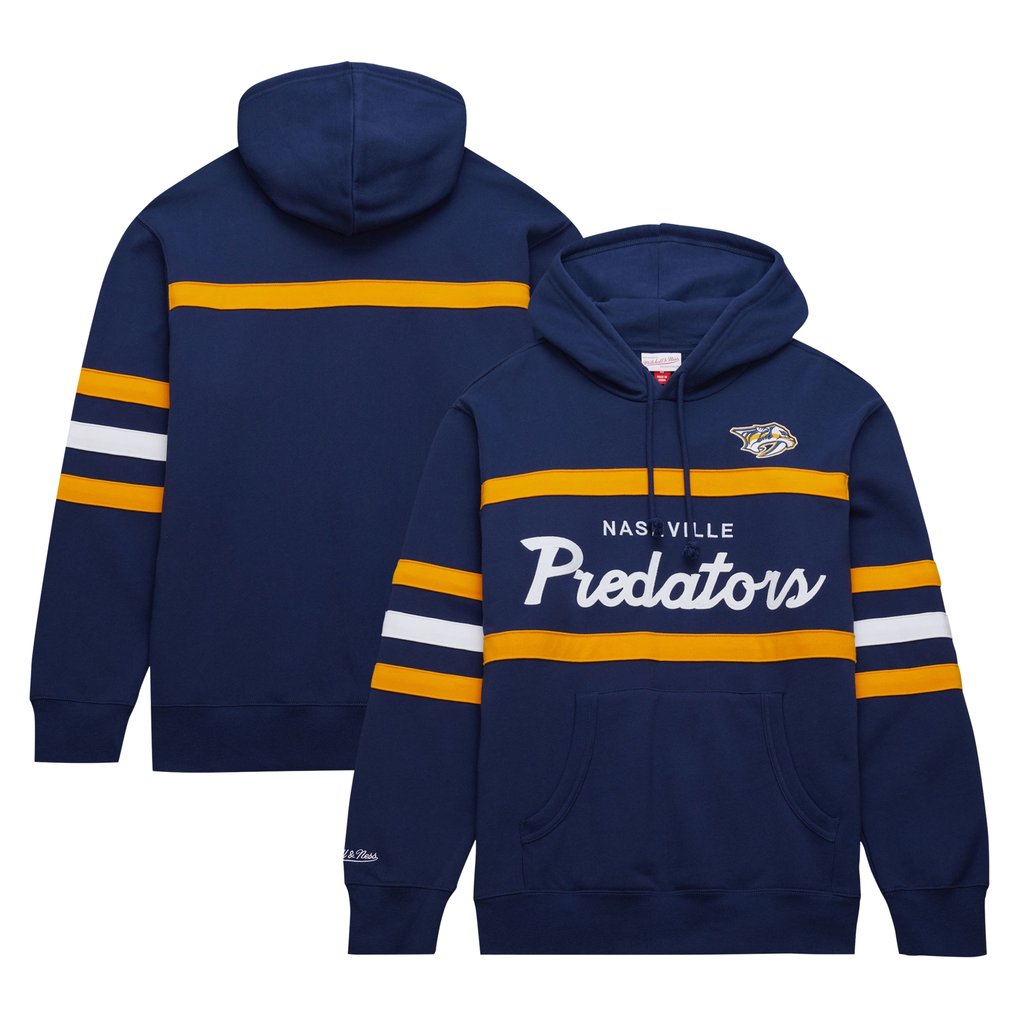 Nashville Predators Mitchell & Ness Head Coach Pullover Hoodie - Navy