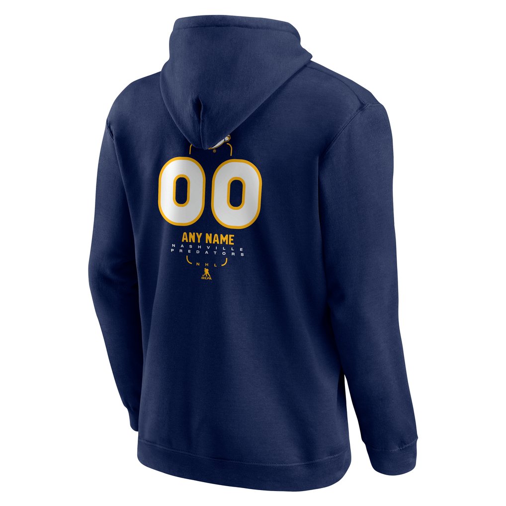 Nashville Predators Personalized Name & Number Midfielder Pullover Hoodie - Navy