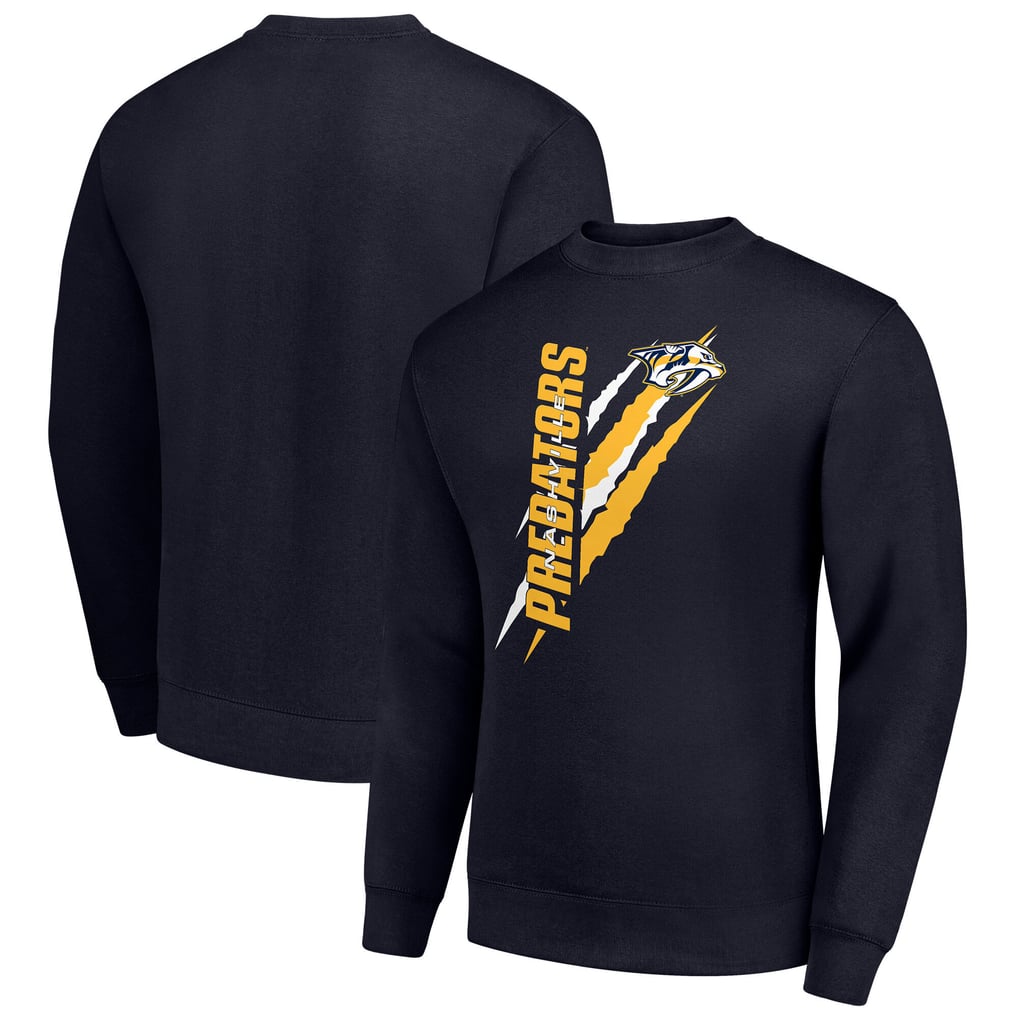 Nashville Predators Starter  Color Scratch Pullover Sweatshirt - Navy