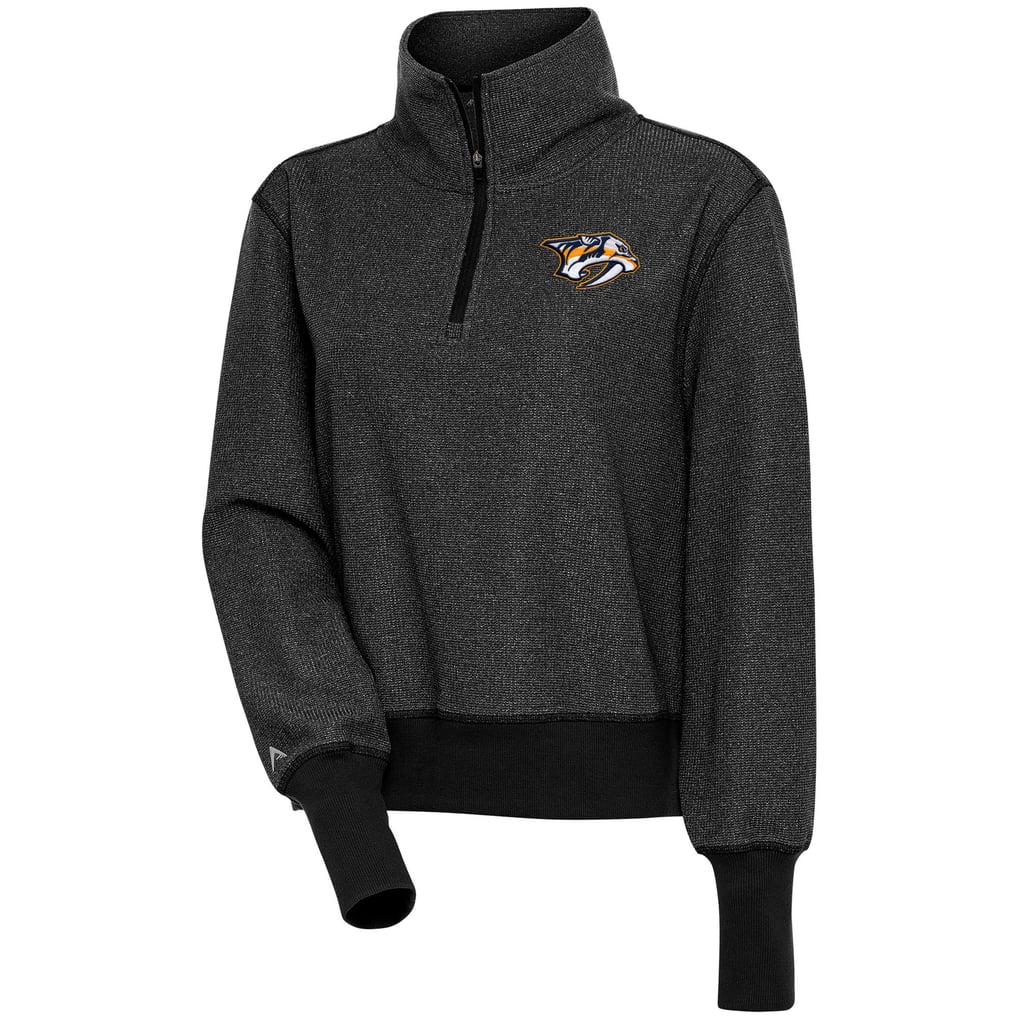  Nashville Predators Antigua Women's Upgrade Half-Zip Pullover Top - Heather Black