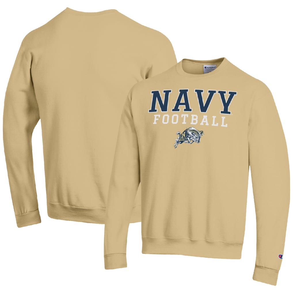 Navy Midshipmen Champion Football Stacked Pullover Sweatshirt - Gold