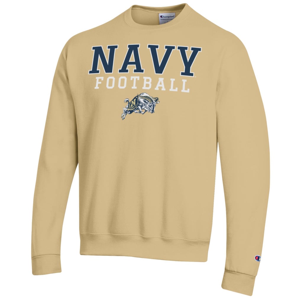 Navy Midshipmen Champion Football Stacked Pullover Sweatshirt - Gold