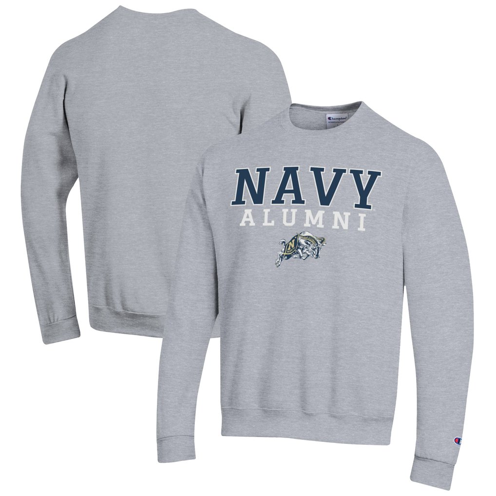  Navy Midshipmen Champion Alumni Logo Pullover Sweatshirt - Gray