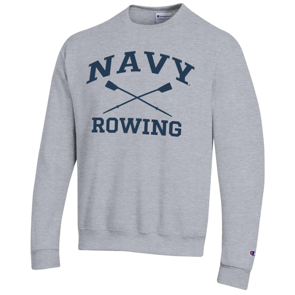 Navy Midshipmen Champion Rowing Eco Powerblend Pullover Sweatshirt – Gray
