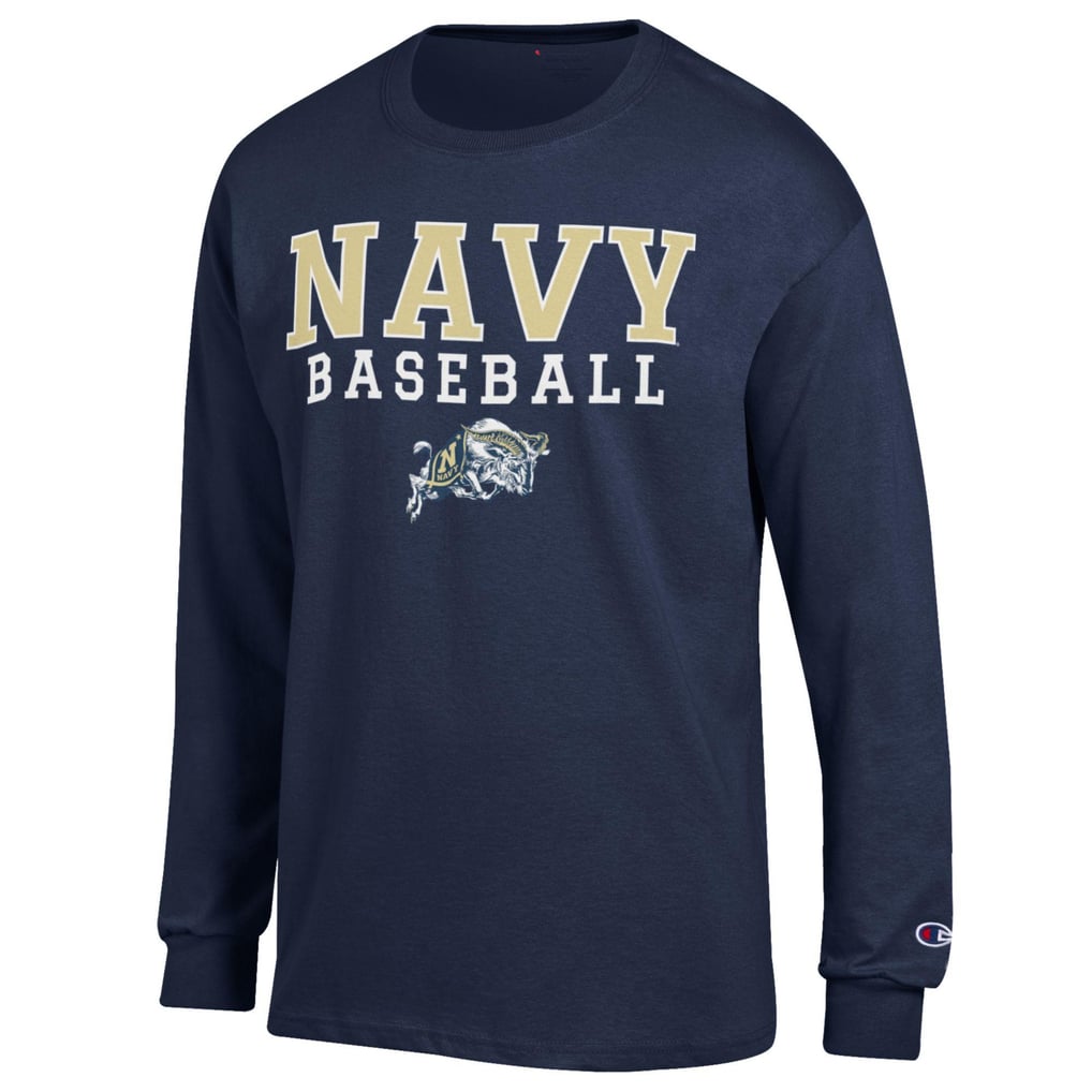 Navy Midshipmen Champion Baseball Stack Long Sleeve T-Shirt - Navy