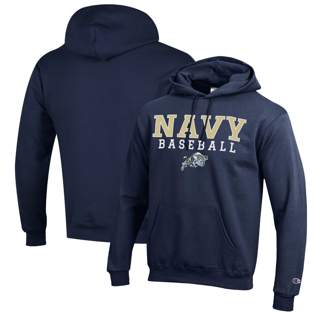 Navy Midshipmen Champion Baseball Stack Pullover Hoodie - Navy